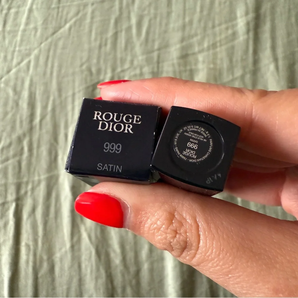 Dior Rouge Dior Lipstick in 999 Satin Bright Red Mini Size 1.5g / 0.05oz